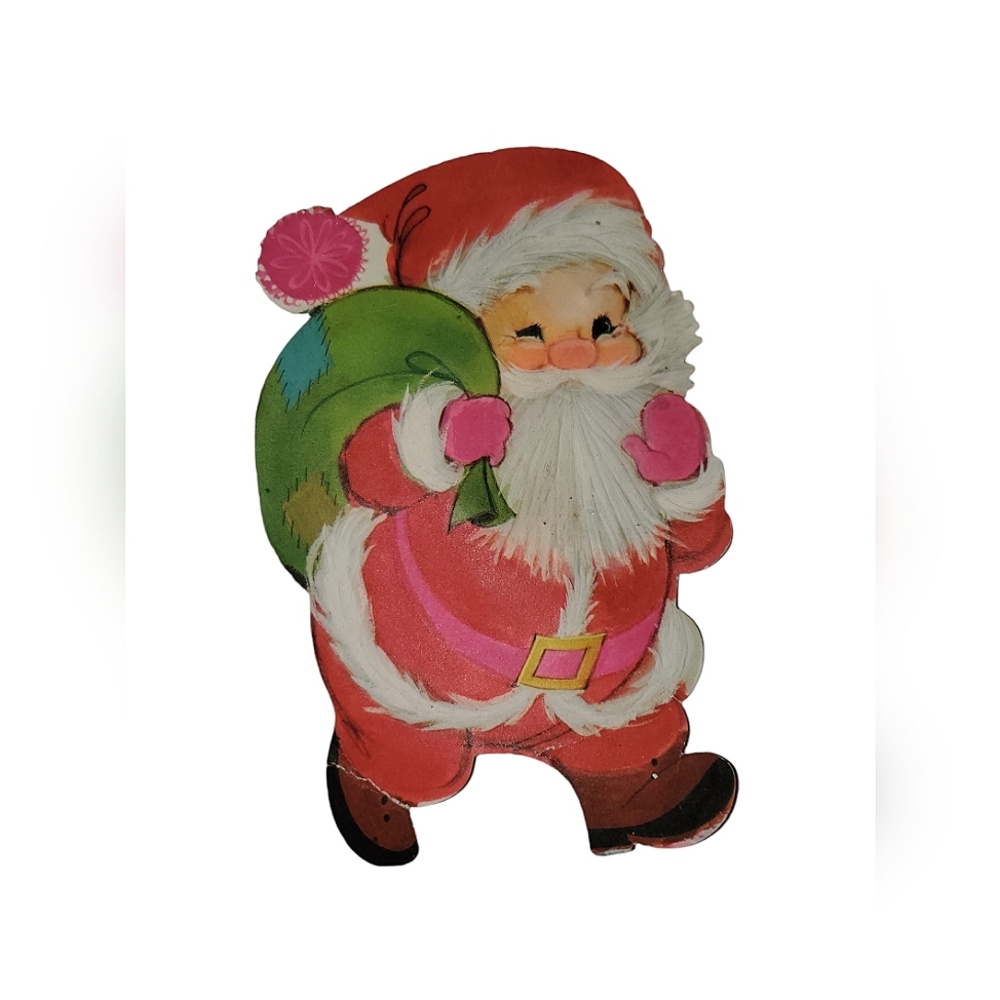Vintage Santa card decoration